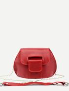 Romwe Red Cutout Fold Over Strap Closure Crossbody Bag
