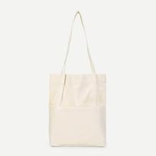 Romwe Plain Pocket Front Tote Bag