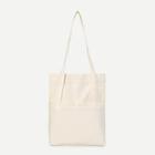 Romwe Plain Pocket Front Tote Bag