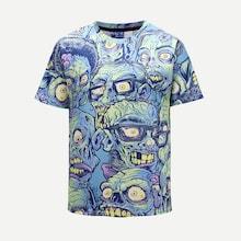 Romwe Men Abstract Skull Print Tee