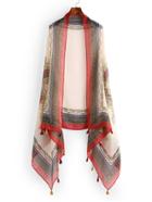 Romwe Graphic Print Scarf With Tassel