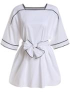 Romwe Square Neck With Belt Dress