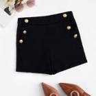 Romwe Double Breasted Zip Side Shorts