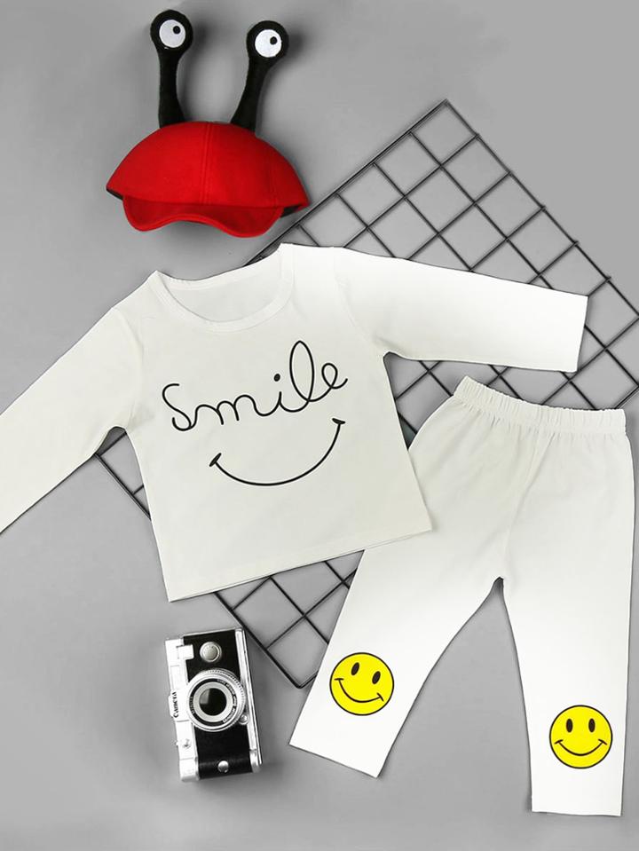 Romwe Letter Print Tee With Pants
