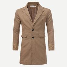 Romwe Men Single Breasted Embroidery Detail Coat