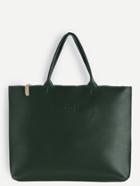 Romwe Oversized Army Green Pu Plain Tote Bag