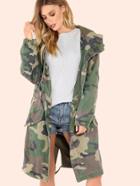 Romwe Oversized Camo Utility Jacket Camouflage