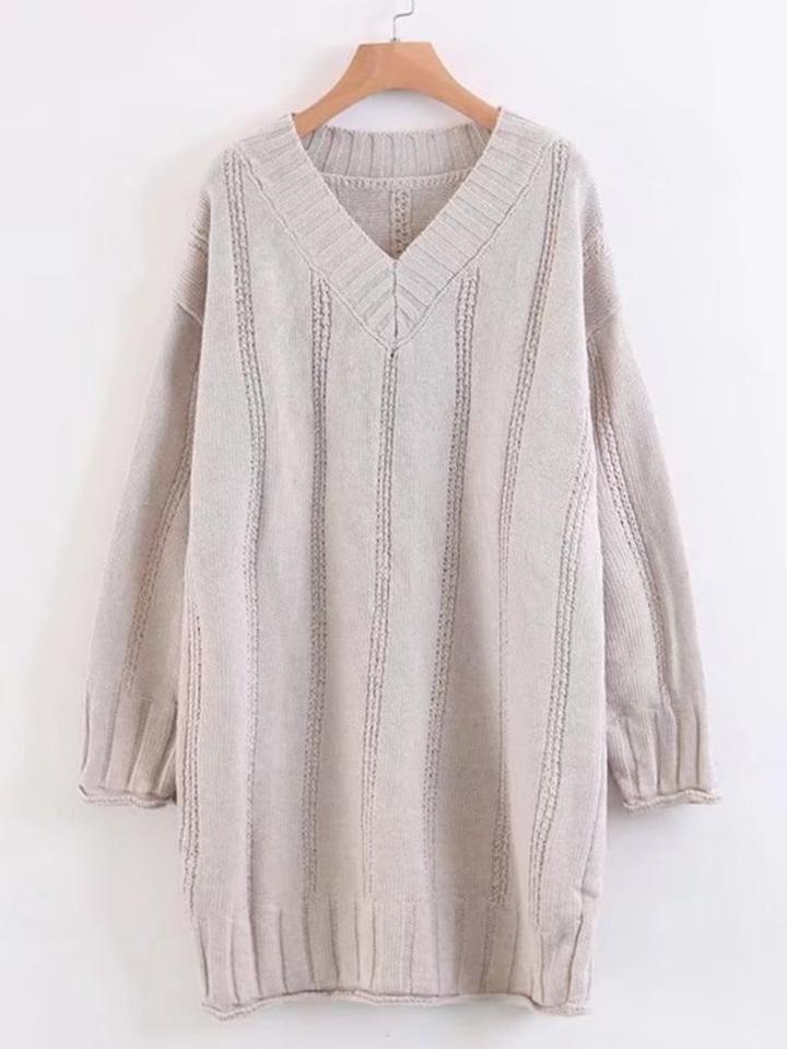 Romwe Drop Shoulder Longline Jumper Sweater