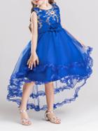 Romwe Lace Embroidery Satin Ball Gown