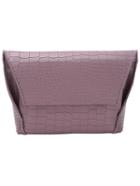 Romwe Purple Crocodile Pu Chain Shoulder Bag