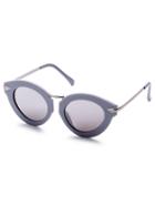 Romwe Grey Chunky Frame Metal Arm Sunglasses