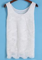 Romwe Tree Leaf Jacquard Tank Top