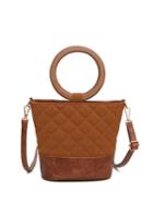 Romwe O Ring Quilted Bucket Bag