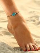 Romwe Turtle Charm Anklet