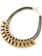 Romwe Gold Round Double Necklace