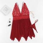Romwe Plus Contrast Lace Scalloped Trim Asymmetrical Dress Set
