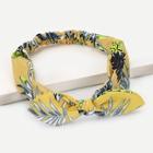 Romwe Bow Decorated Leaf Print Headband