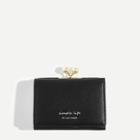 Romwe Faux Pearl And Slogan Detail Purse