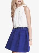 Romwe White Sleeveless With Bow Top