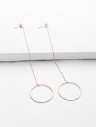 Romwe Ring Design Long Drop Earrings