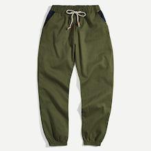 Romwe Men Camo Contrast Drawstring Pants