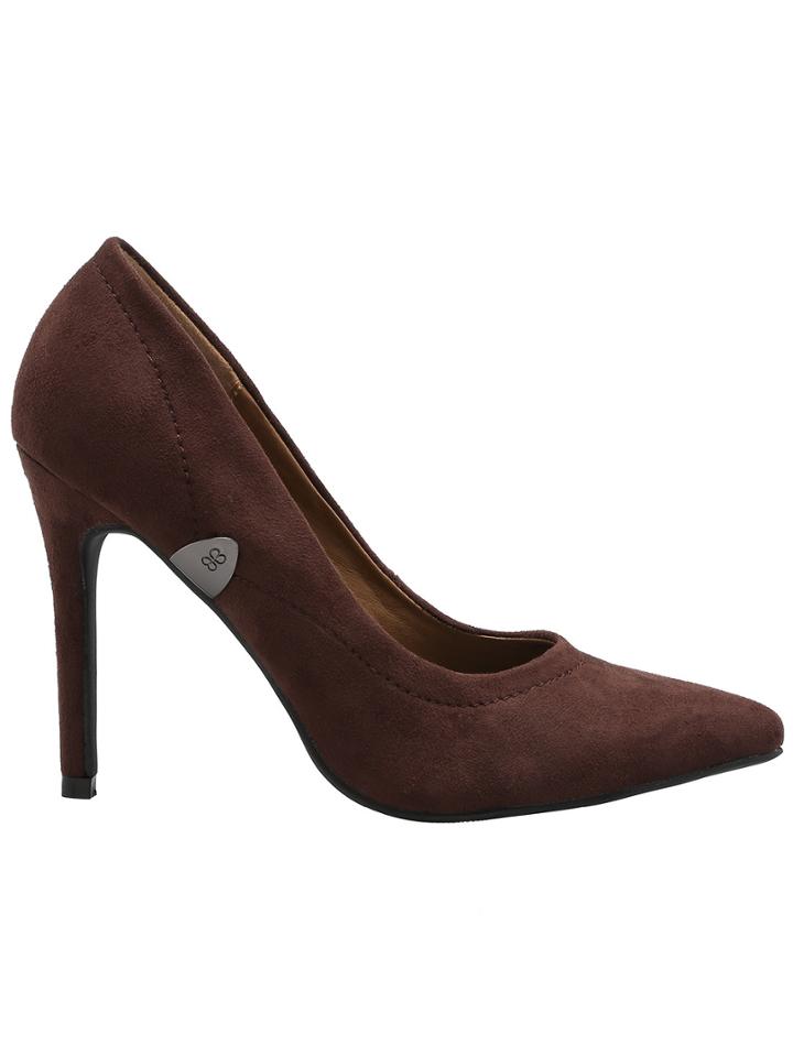 Romwe Brown Stiletto High Heel Point Toe Pumps