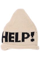 Romwe Help! Print Knitted Beanie-khaki