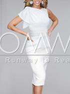 Romwe White One Shoulder Sheath Dress