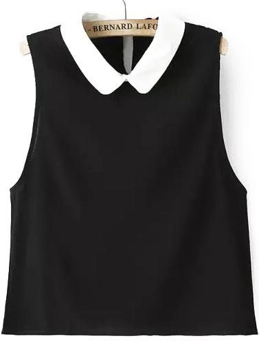 Romwe Doll Collar Crop Tank Top