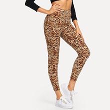 Romwe Leopard Print Skinny Leggings