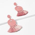 Romwe Textured Round Tassel Drop Earrings 1pair