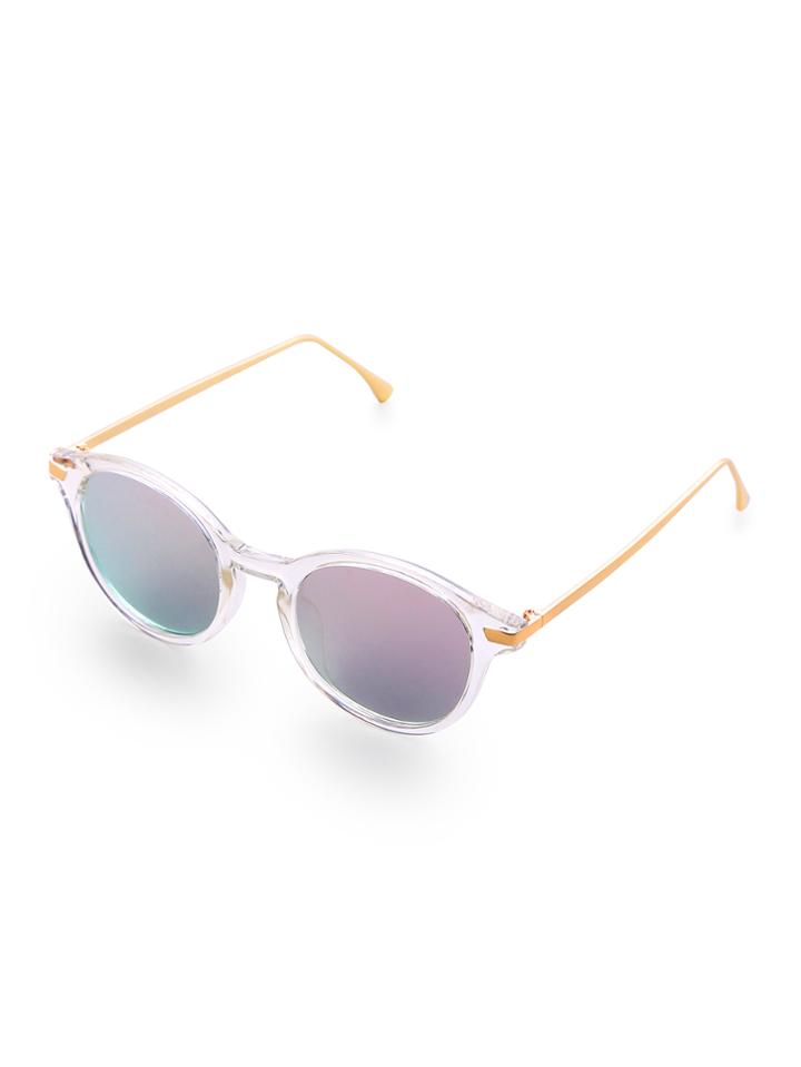 Romwe Clear Frame Grey Lens Sunglasses