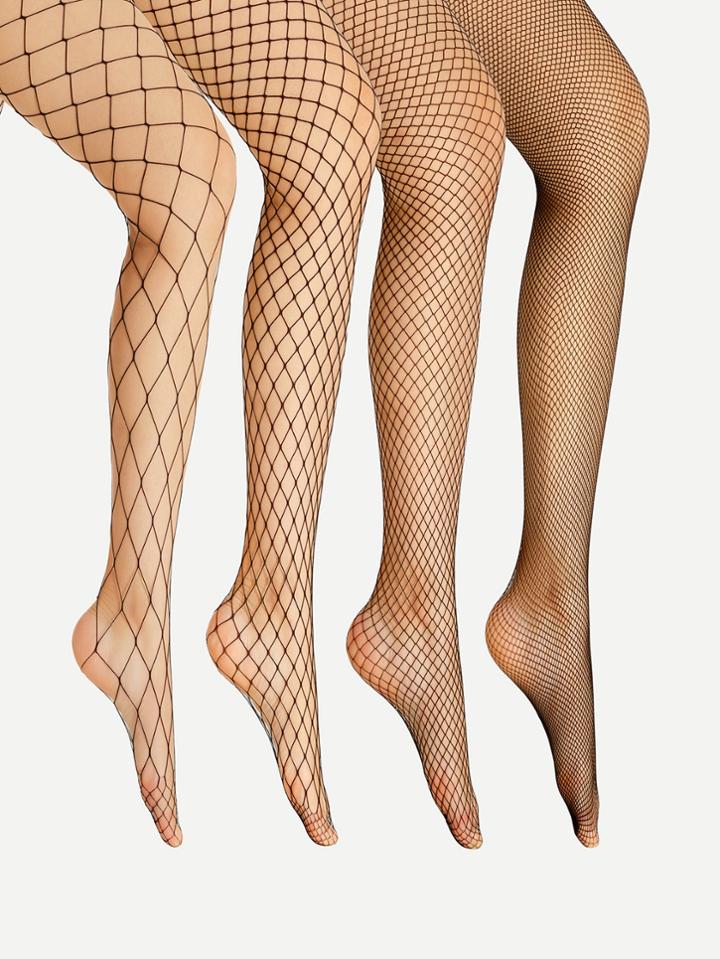 Romwe 4pcs Sexy Fishnet Tight