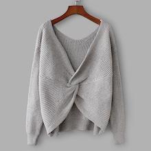 Romwe Twist Back Drop Shoulder Jumper
