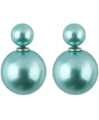 Romwe Pale Green Bead Stud Earrings