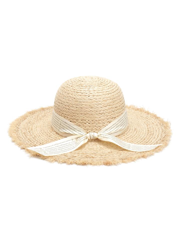 Romwe Knot Band Raw Trim Straw Hat