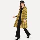 Romwe Double Breasted Plaid Coat