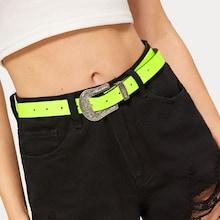 Romwe Textured Buckle Belt