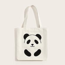 Romwe Panda Pattern Tote Bag