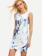 Romwe Abstract Print Bodycon Dress