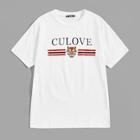 Romwe Guys Tiger Print Letter Striped Tee