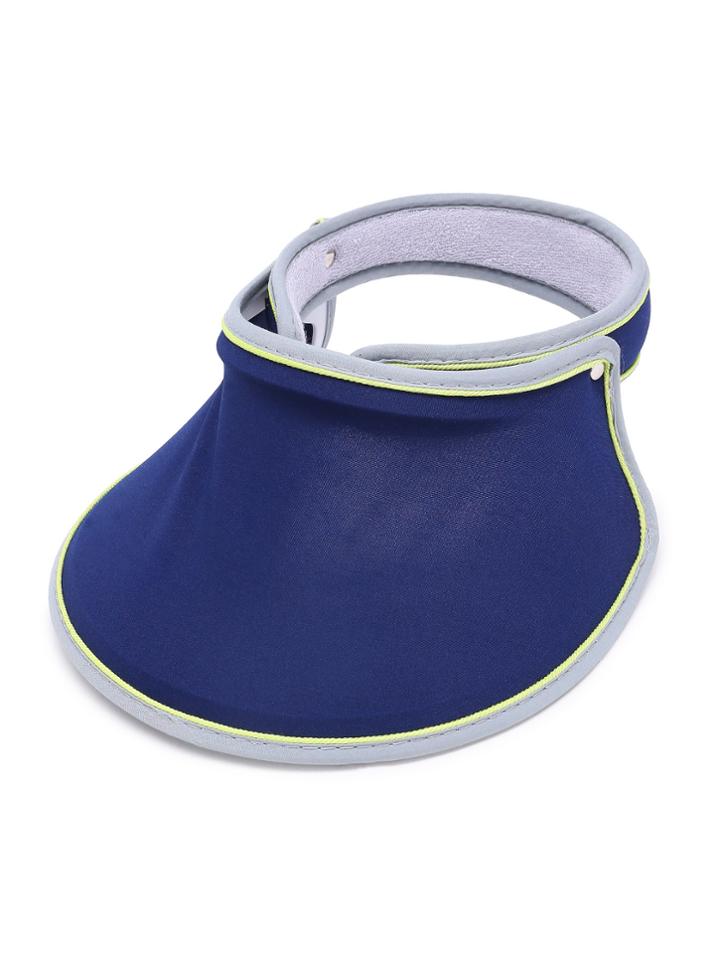 Romwe Contrast Trim Wide Brim Visor Hat