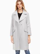 Romwe Grey Raglan Sleeve Coat With Pockets