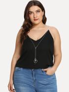 Romwe Cami Top With Metal Accessory
