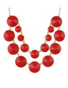 Romwe Red Double Layers Statement Necklace