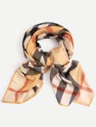 Romwe Gingham Imitated Silk Square Scarf