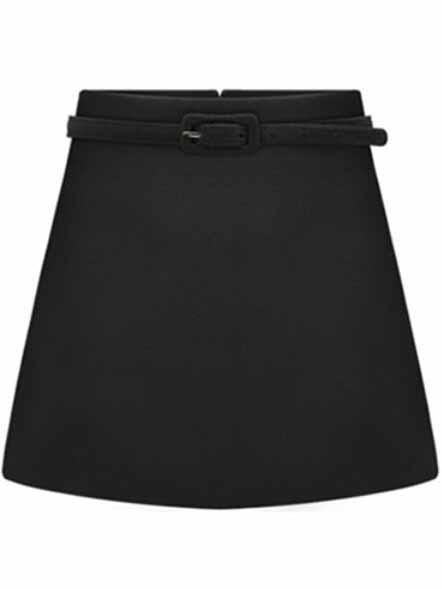 Romwe Woolen A-line Black Skirt