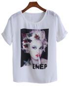 Romwe Butterfly Beauty Print T-shirt