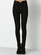 Romwe Elastic Waist Thicken Skinny Pant