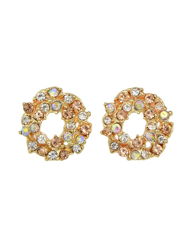 Romwe Colorful Rhinestone Small Stud Earring